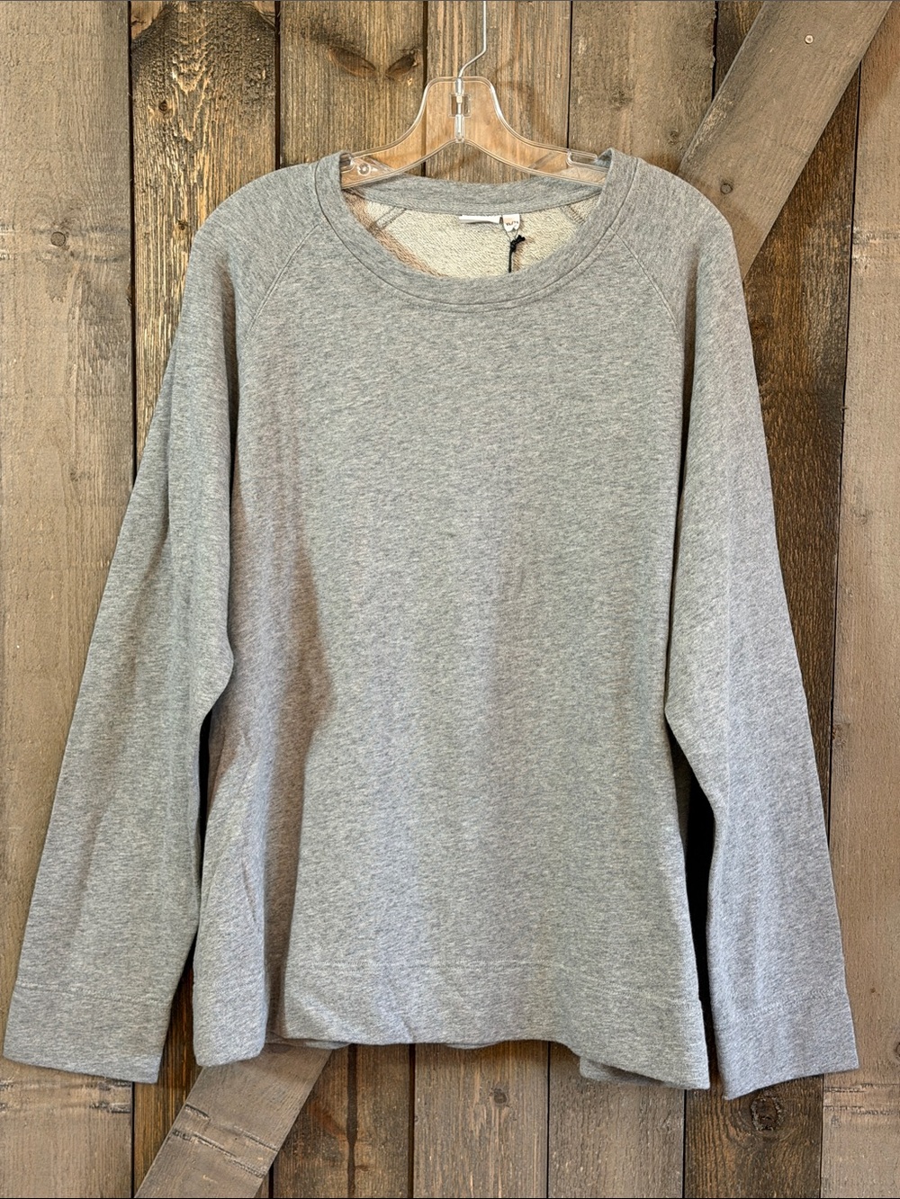 Onia Men’s NWT Jared Raglan Heather Grey Crew Neck 100% Cotton Casual Pullover